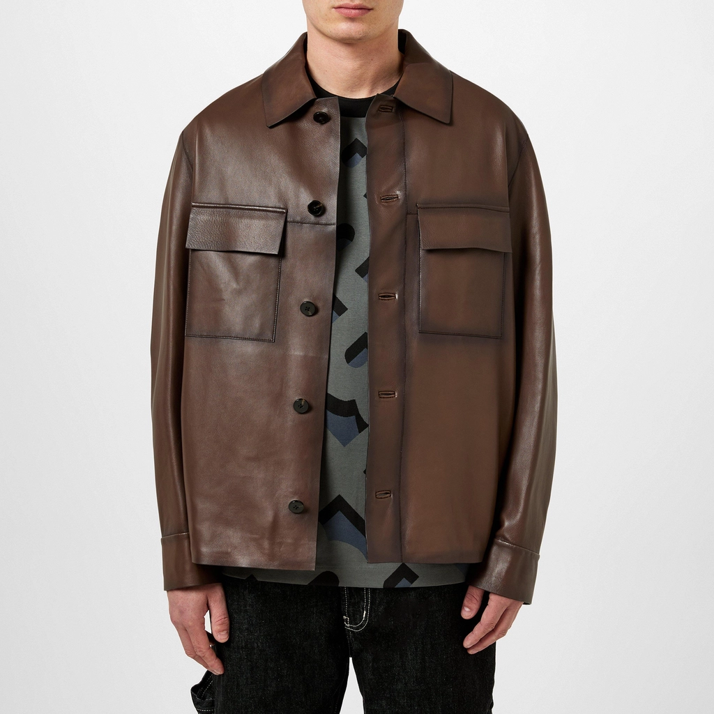 Hugo Boss L-Mando Leather Jacket - Beige 260